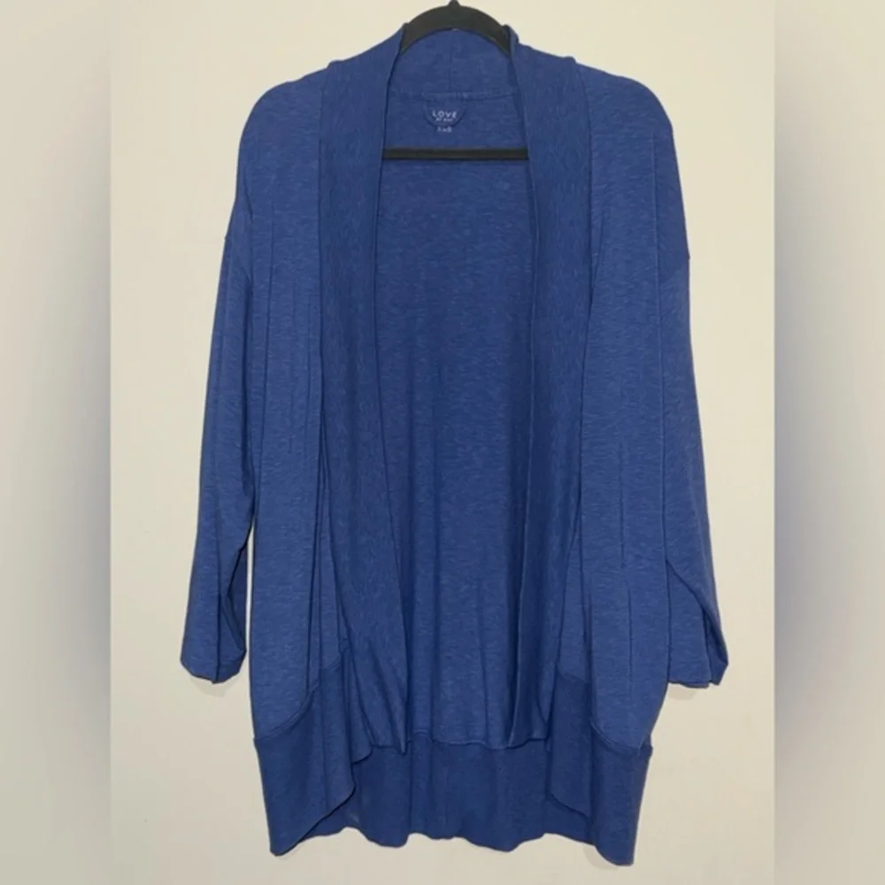 GAP Blue Open-Front Draped Cardigan